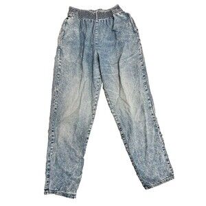 Vtg OshKosh High Waist Jeans Women’s M Blue Paper Bag Stretch Acid Wash USA Made
